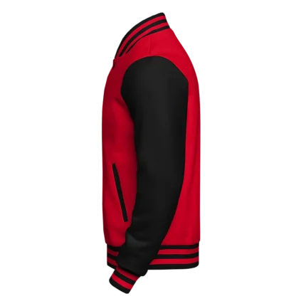 Casual Red and Black Varsity Jacket 3