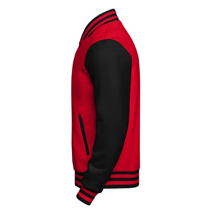 Casual Red and Black Varsity Jacket 3