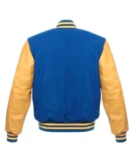 Royal Gold Sleeves Leather Varsity Jacket 2