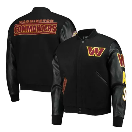 Washington Commanders Black Varsity Jacket 3