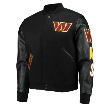 Washington Commanders Black Varsity Jacket 1