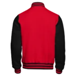 Casual Red and Black Varsity Jacket 2