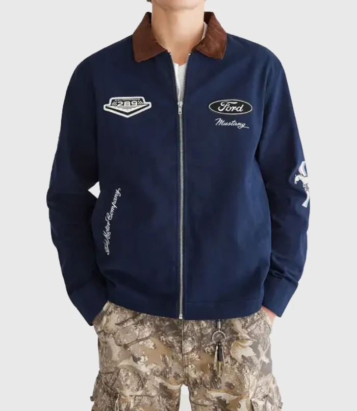 Aeropostale Ford Mustang Motor Co. Twill Blue Jacket