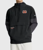 Cincinnati Bengals Nike Black Sideline Anorak Half-Zip Hoodie Jacket