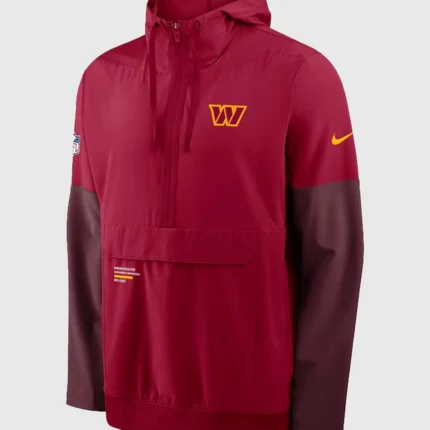 Burgundy Washington Commanders Sideline Alt Pack Anorak Half-Zip Hoodie Jacket