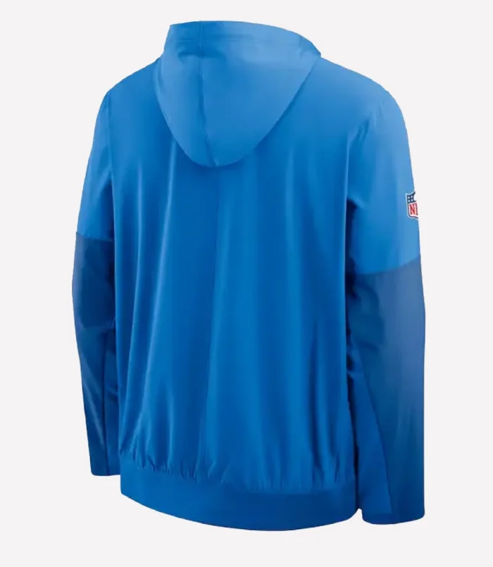 Detroit Lions Sideline Anorak Half-Zip Pullover Blue Hooded Jacket