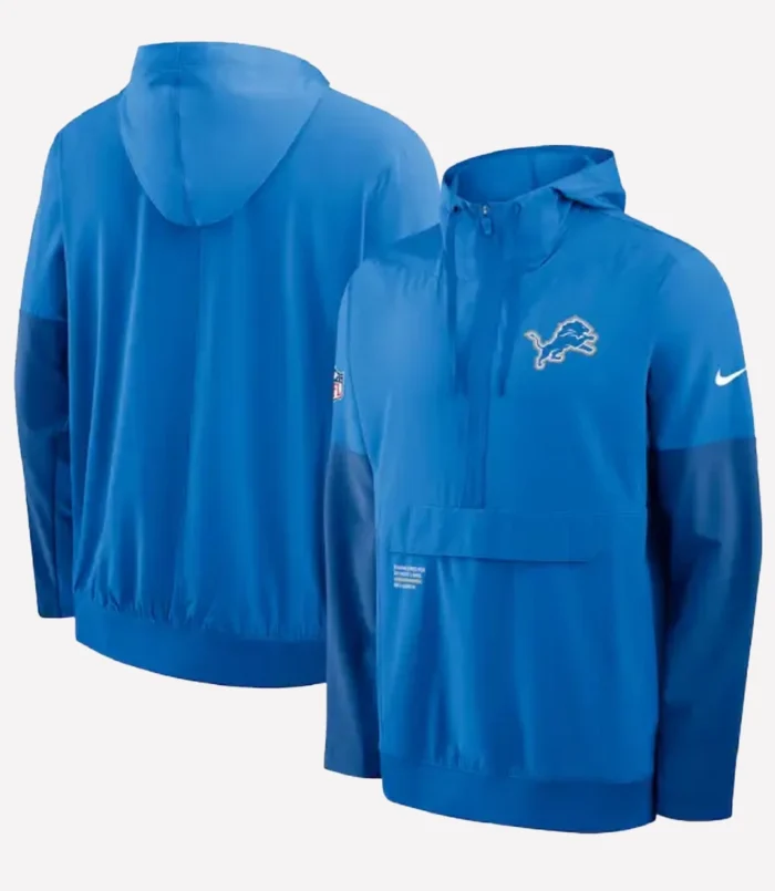 Detroit Lions Sideline Anorak Half-Zip Hooded Jacket
