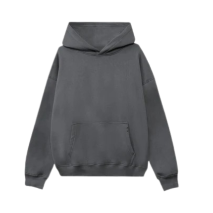Drop Shoulder Charcoal Hoodie