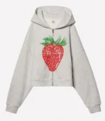 Elwood Strawberry Zip-up Grey Hoodie