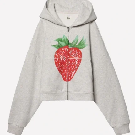 Elwood Strawberry Zip-up Grey Hoodie