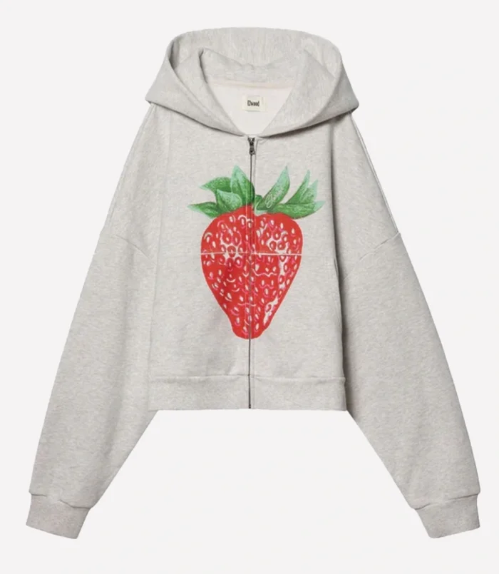 Elwood Strawberry Zip-up Grey Hoodie
