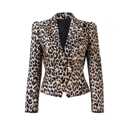 Leopard Premium Gold Button Blazer Jacket 1