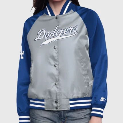 Los Angeles Dodgers Starter Home Run Full-Snap Royal And Grey Varsity Jacket