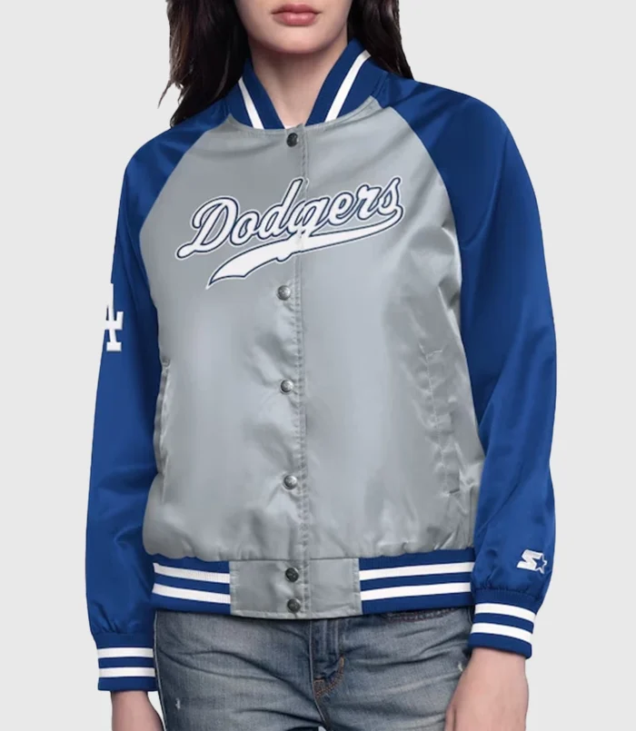 Los Angeles Dodgers Starter Home Run Full-Snap Royal And Grey Varsity Jacket