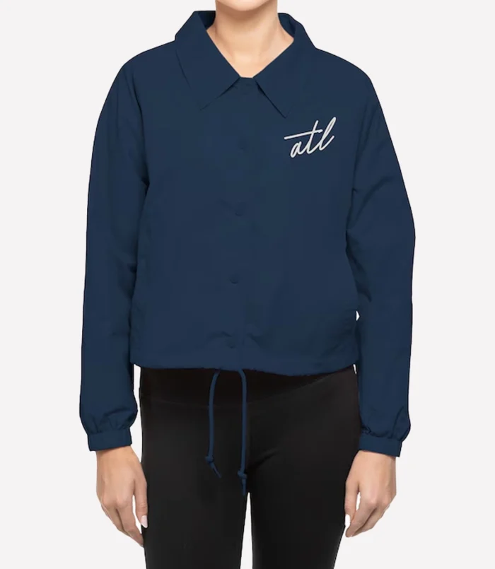 Women's New Era 2025 MLB All-Star Game Cropped Full-Snap Navy Jacket