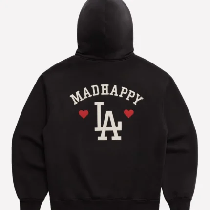 Madhappy Dodgers Heart Fleece Hoodie Black