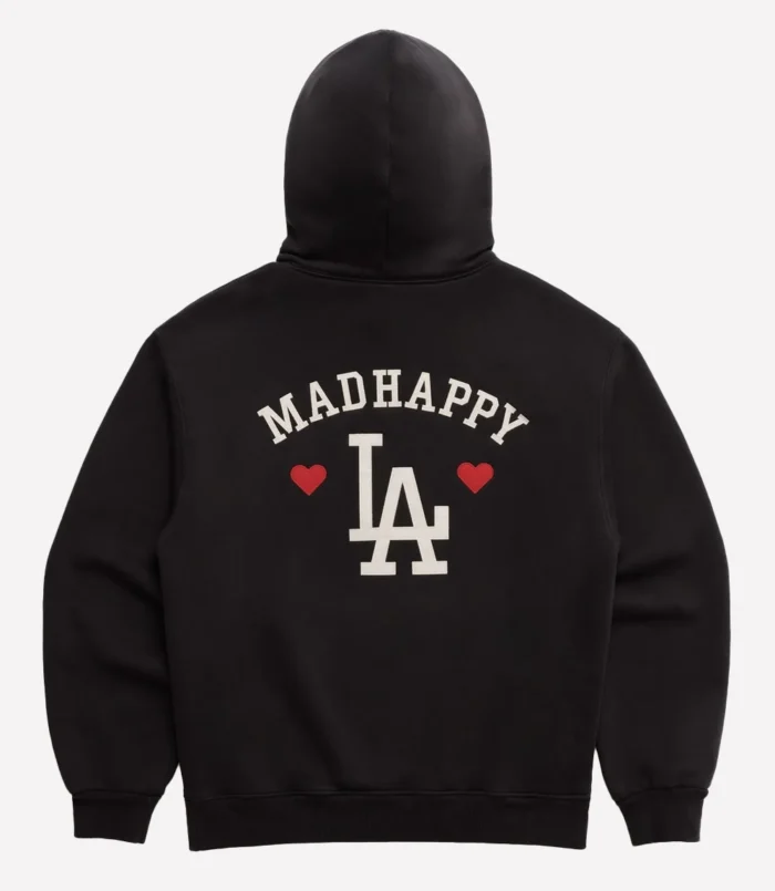 Madhappy Dodgers Heart Fleece Hoodie Black
