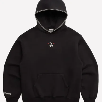 Madhappy Dodgers Heart Fleece Black Pullover Hoodie