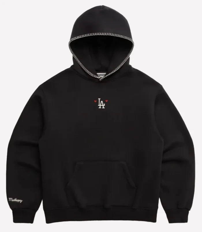 Madhappy Dodgers Heart Fleece Black Pullover Hoodie