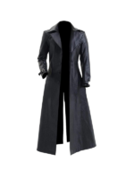 Men's Black Premium Trench Long Coat 2