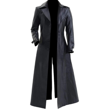 Men's Black Premium Trench Long Coat 2