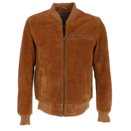 Men's Brown Suede Moto Biker Jacket 1