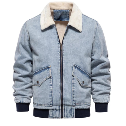 Men's Casual Light Blue Denim Jacket