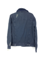 Men's Navy Blue Sherpa Collar Denim Jacket 2