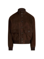 Men’s Premium Dark Brown Bomber Suede Jacket 1