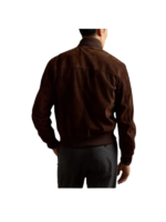Men’s Premium Dark Brown Bomber Suede Jacket 2