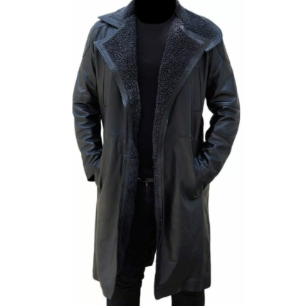 Men's Trench Leather Long Coat 1