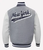 New York Yankees Pro Standard Script Tail Wool Full-Zip Grey Varity Jacket