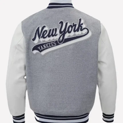 New York Yankees Pro Standard Script Tail Wool Full-Zip Grey Varity Jacket
