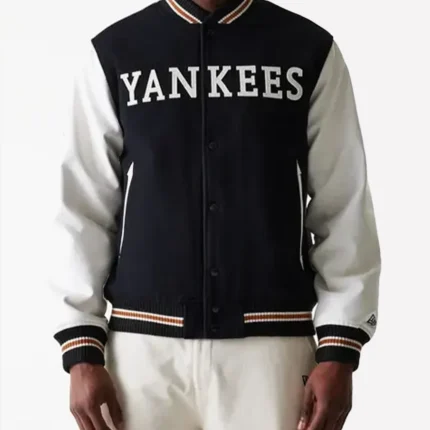 New York Yankees MLB Wordmark Black Varsity Jacket