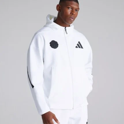 adidas Newcastle United FC Z.N.E. White Fleece Hoodie