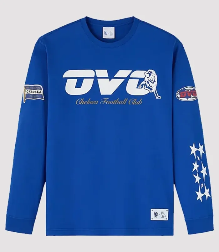 Chelsea X OVO Long Sleeve Royal Blue Pullover Tee Shirt