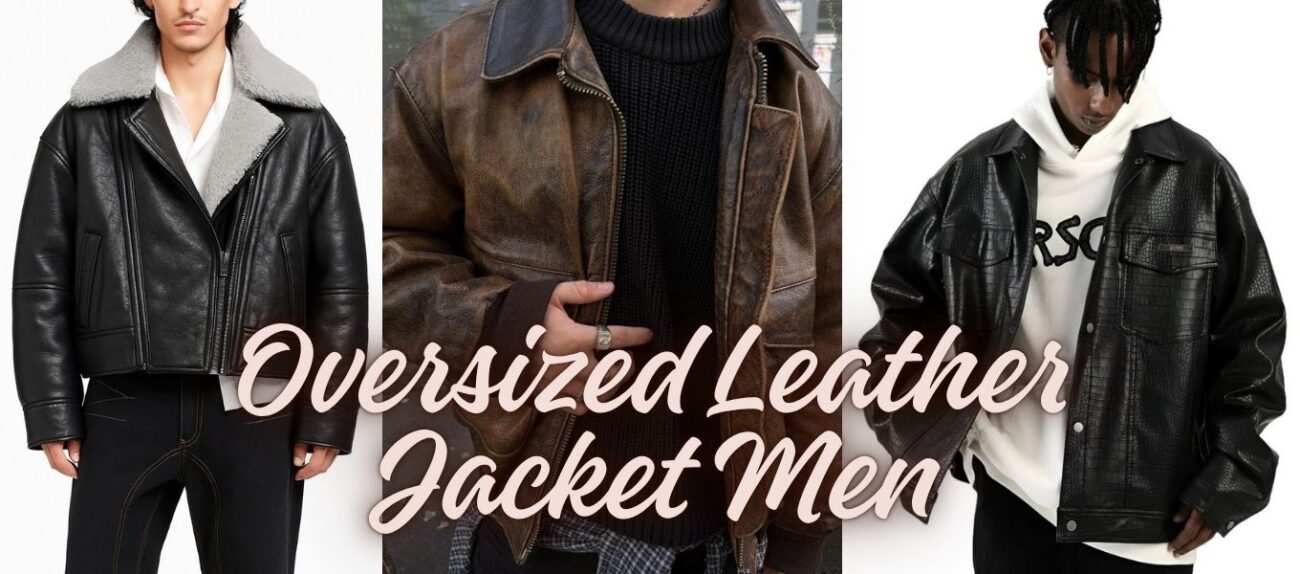 Oversized Leather Jacket Men