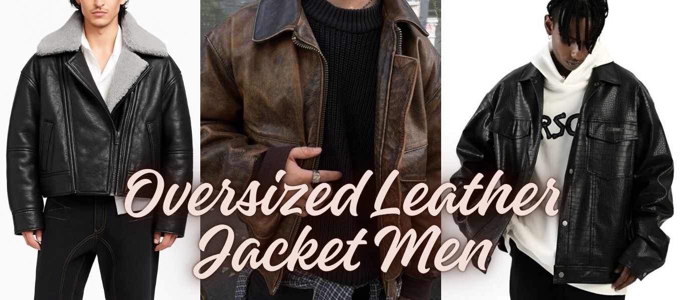Oversized Leather Jacket Men