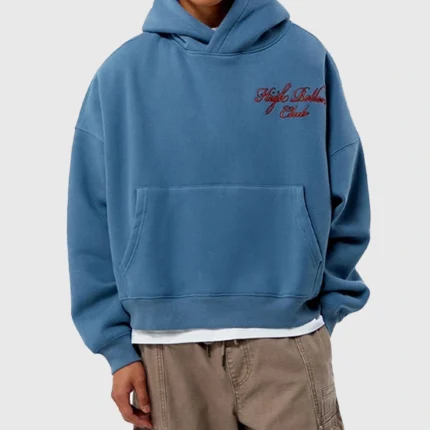 PacSun High Rollers Club Blue Cropped Pullover Fleece Hoodie