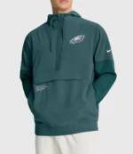 Philadelphia Eagles Nike Midnight Green Sideline Anorak Half-Zip Hoodie Jacket