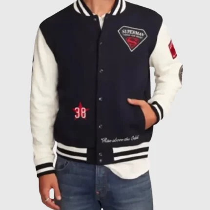 Cleveland LimitedāEdition Superman Force For Good x Lucky Brand Bomber Varsity Jacket