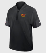 Washington Commanders Nike Black Sideline Short Sleeve Quarter-Zip Performance Coach Jacket