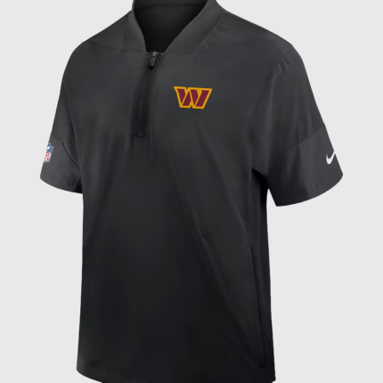 Washington Commanders Nike Black Sideline Short Sleeve Quarter-Zip Performance Coach Jacket