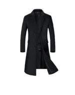 Winter Mens Black Gentlemen Trench Coat 1