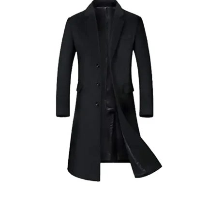 Winter Mens Black Gentlemen Trench Coat 1