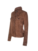 Women's Tan Brown Suede Leather Jacket 2