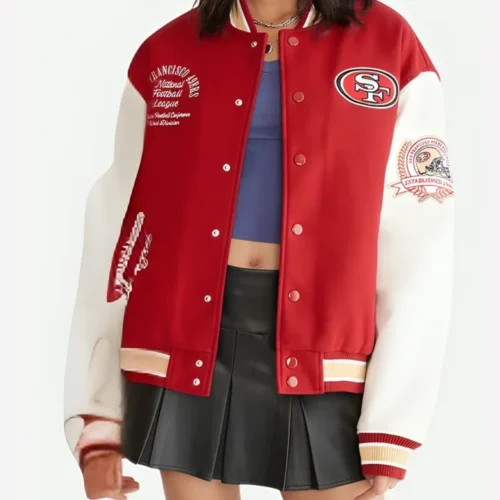 San Francisco 49ers Aeropostale Varsity Bomber Jacket For Sale