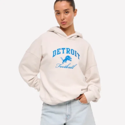 Detroit Lions Abercrombie Sunday White Pullover Hoodie