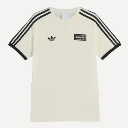 Adidas X Oasis Tour 3 Stripes T-Shirt Cream
