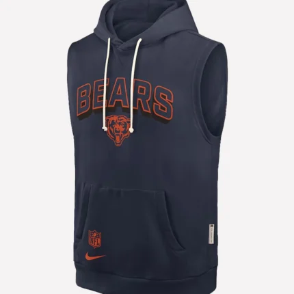 Chicago Bears Nike Sideline Standard Issue Dri-FIT Sleeveless Navy Hoodie